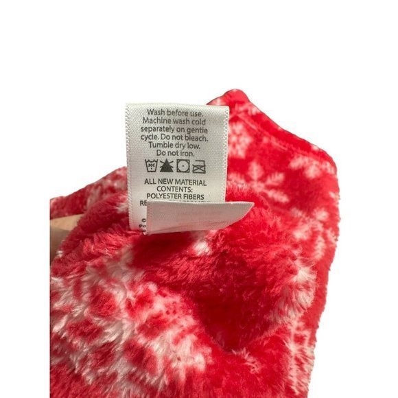 Reindeer Lovey Security Blanket Red Snowflakes Christmas HB 12"x 13" Minky - Picture 6 of 7